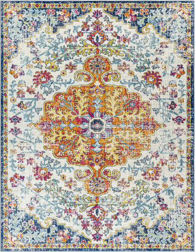 Rust, Ivory and Teal Traditional Medallion Heriz Multi size Turkish Design area Rug - The Rug Decor
