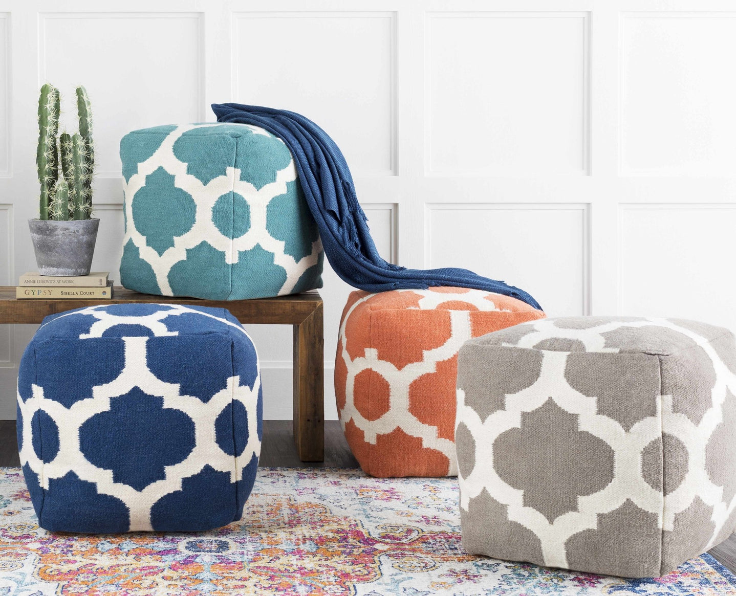 Rust, Ivory and Teal Traditional Medallion Heriz Multi size Turkish Design area Rug - The Rug Decor