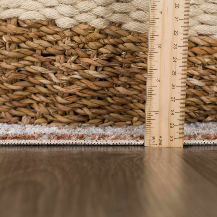 Rust, Silver and Charcoal Traditional Oushak Washable Area Rug - The Rug Decor