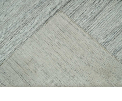 Shaded Beige, Camel and Brown Scandinavian 8x10 Hand Made Blended Wool Flatwoven Area Rug | KE4 - The Rug Decor