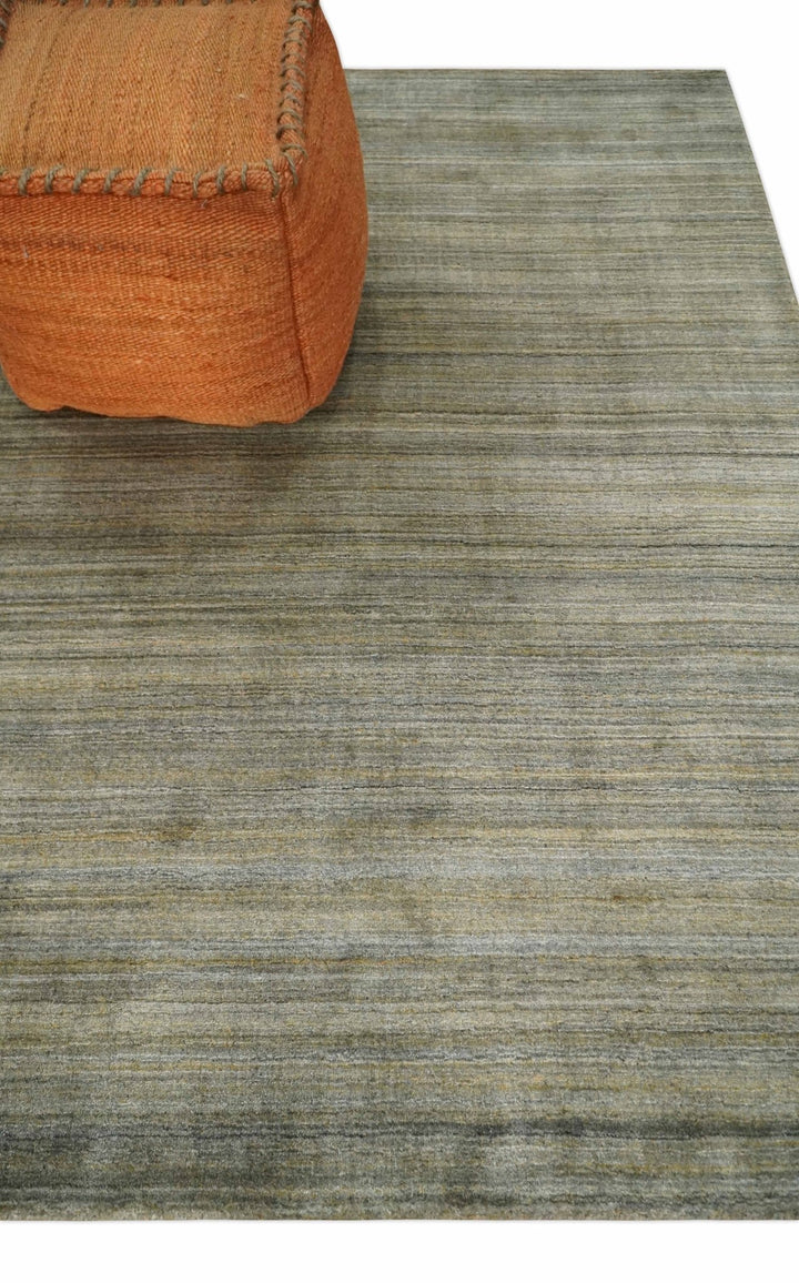 Shaded Beige Scandinavian 5x7 Blended Bamboo Silk Flatwoven Area Rug, Dinning, Kids Rug | HL45 - The Rug Decor