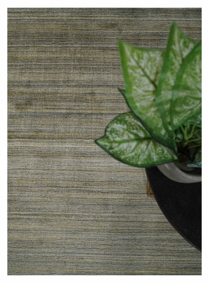 Shaded Beige Scandinavian 5x7 Blended Bamboo Silk Flatwoven Area Rug, Dinning, Kids Rug | HL45 - The Rug Decor