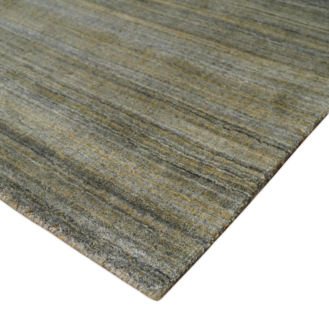 Shaded Beige Scandinavian 5x7 Blended Bamboo Silk Flatwoven Area Rug, Dinning, Kids Rug | HL45 - The Rug Decor