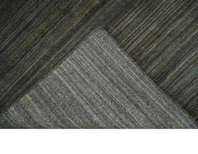 Shaded Olive and Gray Scandinavian 5x7 Blended bamboo Silk Flatwoven Area Rug | HL43 - The Rug Decor