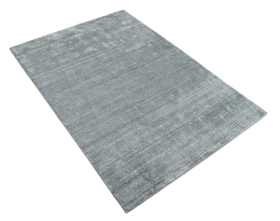 Shaded Silver Scandinavian 5x7 Blended Wool Flatwoven Area Rug, Dinning, Kids Rug | HL29 - The Rug Decor