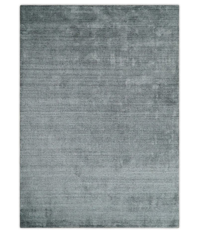 Shaded Silver Scandinavian 5x7 Blended Wool Flatwoven Area Rug, Dinning, Kids Rug | HL29 - The Rug Decor