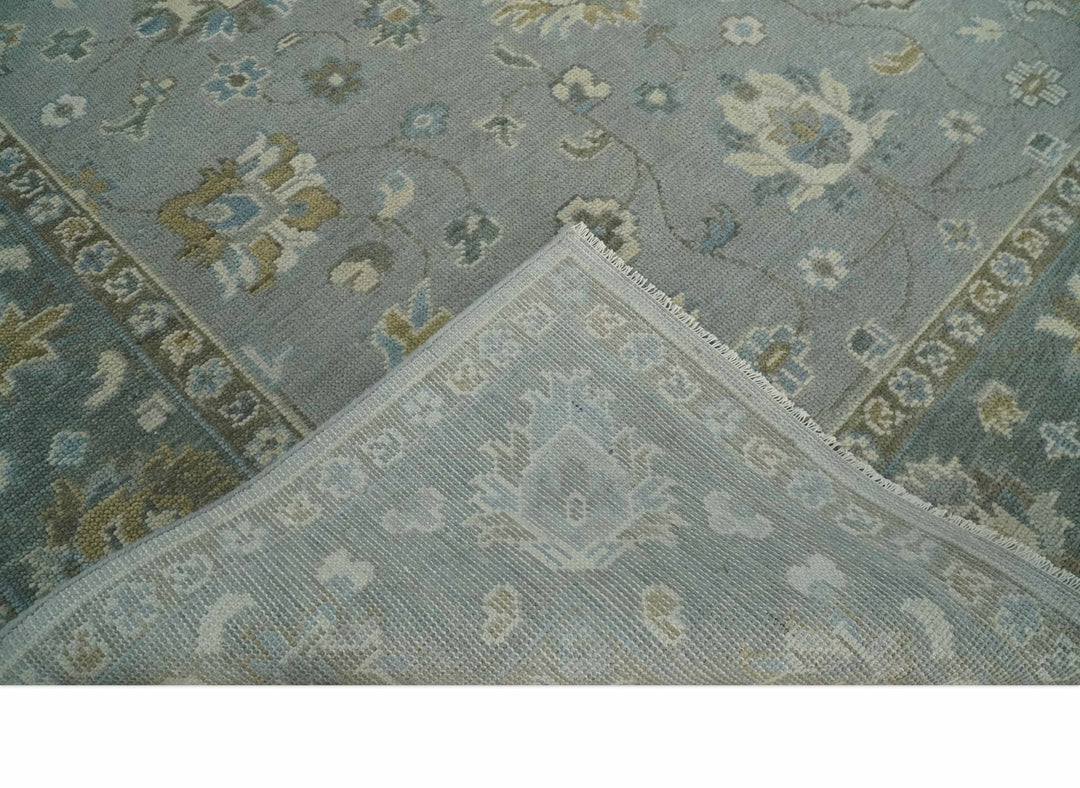 Silver and Brown 6x9, 8x10, 9x12, 10x14 and 12x15 Antique Traditional Persian Oushak Wool Rug | NT2 - The Rug Decor