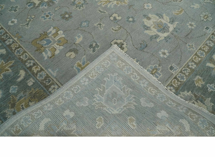 Silver and Brown 6x9, 8x10, 9x12, 10x14 and 12x15 Antique Traditional Persian Oushak Wool Rug | NT2 - The Rug Decor
