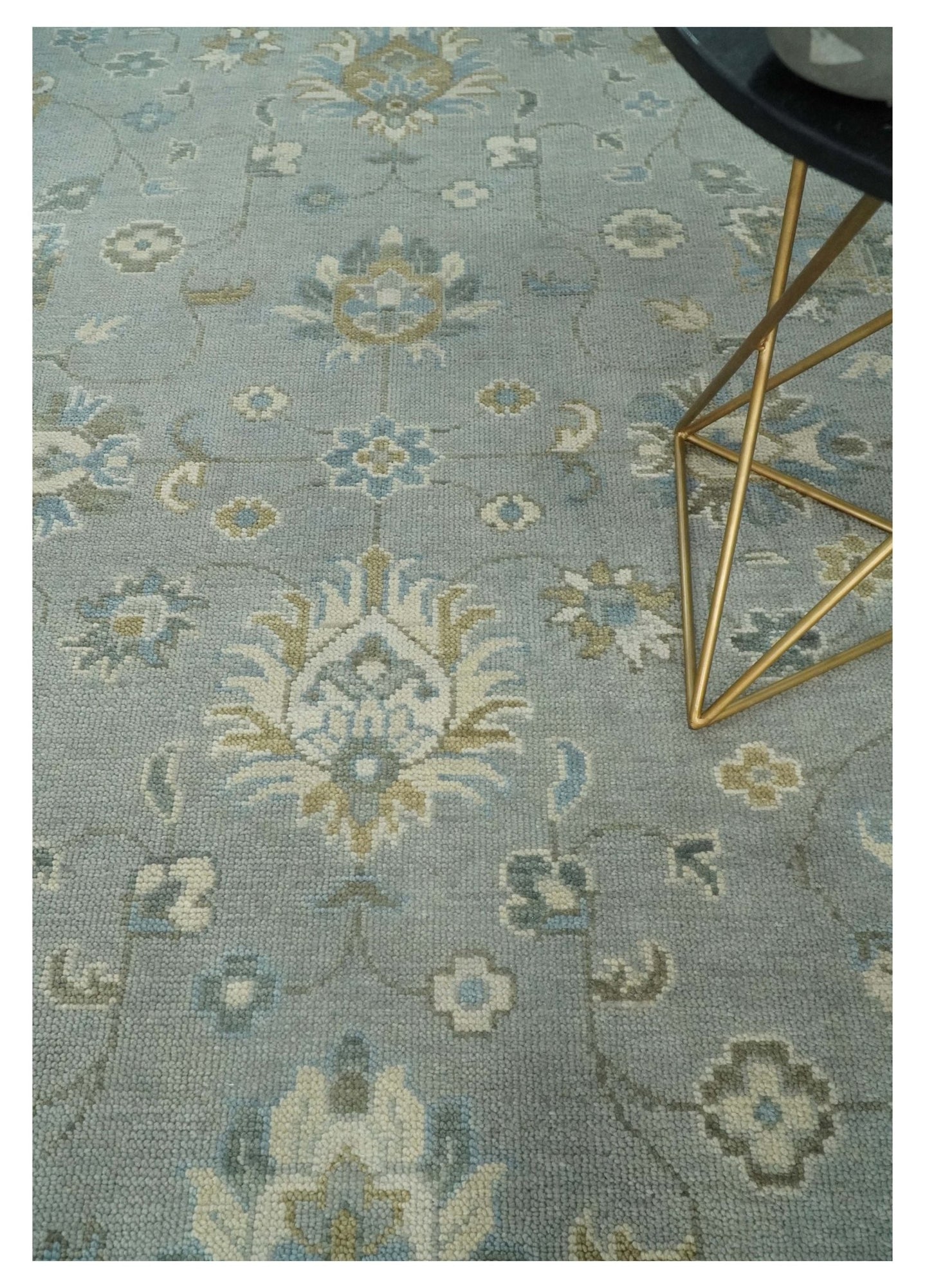 Silver and Brown 6x9, 8x10, 9x12, 10x14 and 12x15 Antique Traditional Persian Oushak Wool Rug | NT2 - The Rug Decor