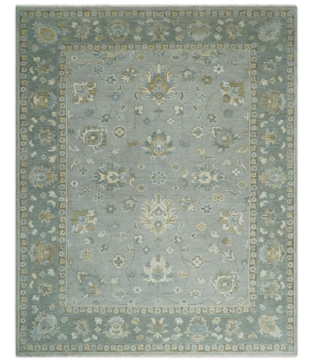 Silver and Brown 6x9, 8x10, 9x12, 10x14 and 12x15 Antique Traditional Persian Oushak Wool Rug | NT2 - The Rug Decor