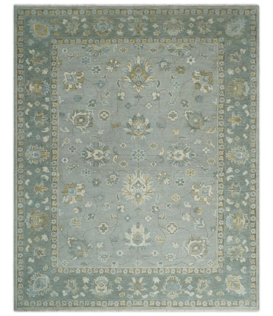 Silver and Brown 6x9, 8x10, 9x12, 10x14 and 12x15 Antique Traditional Persian Oushak Wool Rug | NT2 - The Rug Decor