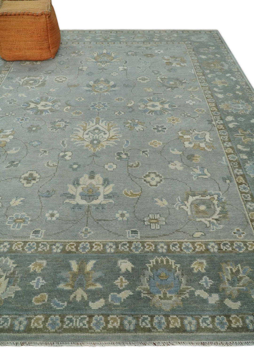 Silver and Brown 6x9, 8x10, 9x12, 10x14 and 12x15 Antique Traditional Persian Oushak Wool Rug | NT2 - The Rug Decor