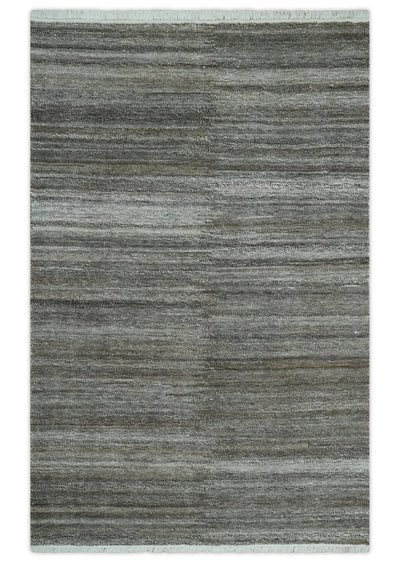 Silver and Charcoal Modern Abstract 5x8 Dari Pet yarn Area Rug - The Rug Decor