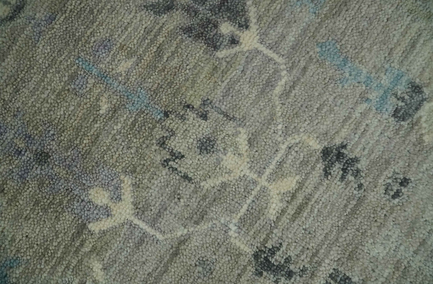 Silver and Olive 8x10 Antique Hand Knotted Turkish Design Area Rug - The Rug Decor