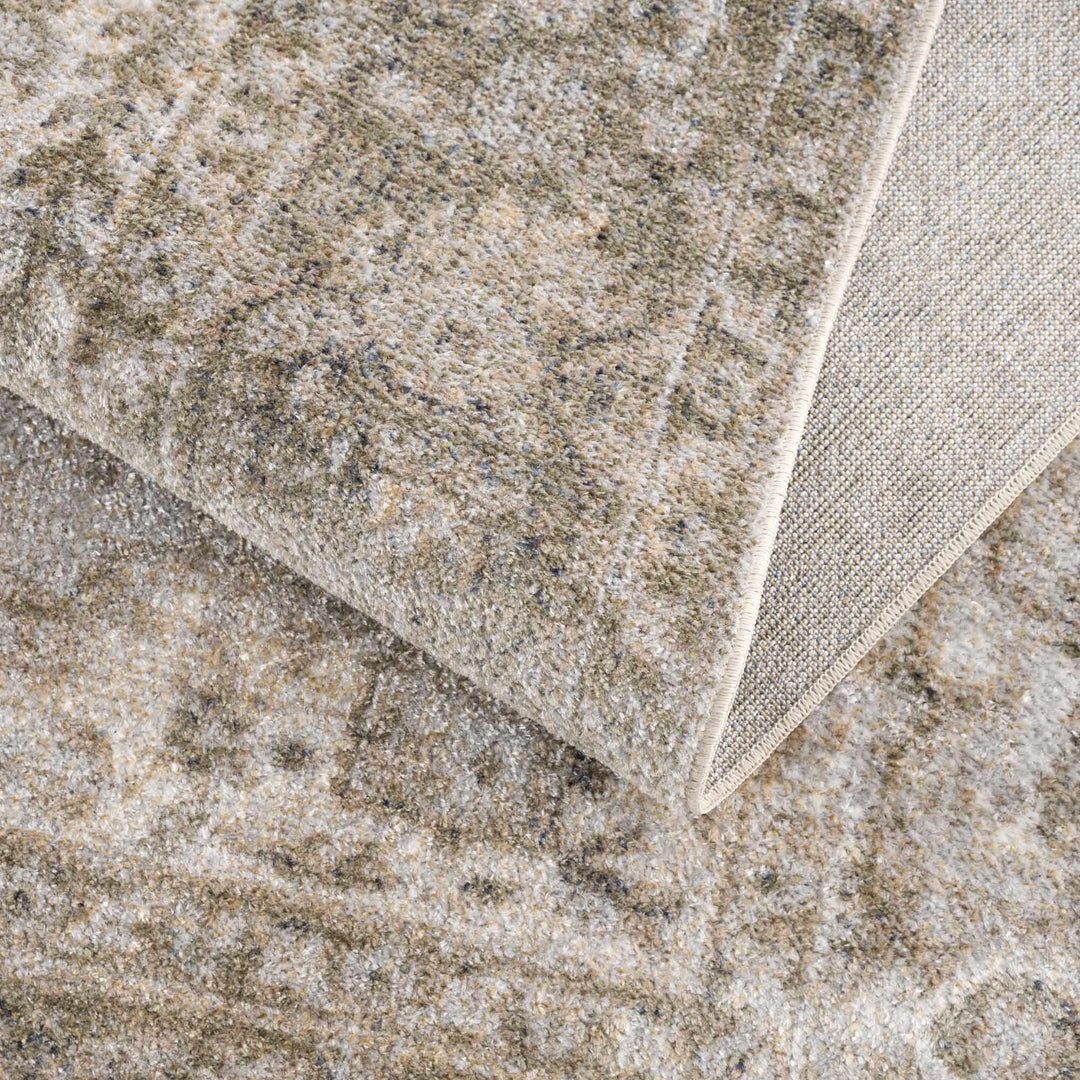 Silver, Gray and Brown Machine woven Traditional Machine washable area Rug - The Rug Decor