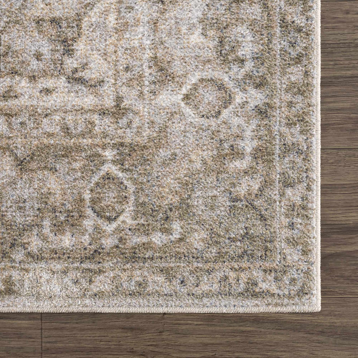 Silver, Gray and Brown Machine woven Traditional Machine washable area Rug - The Rug Decor