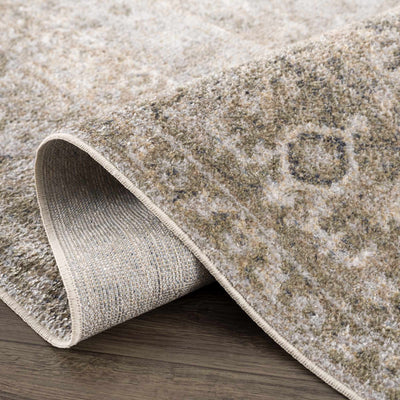 Silver, Gray and Brown Machine woven Traditional Machine washable area Rug - The Rug Decor