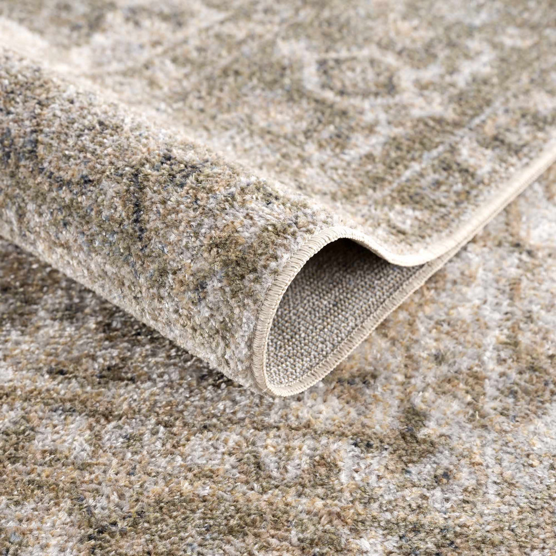 Silver, Gray and Brown Machine woven Traditional Machine washable area Rug - The Rug Decor