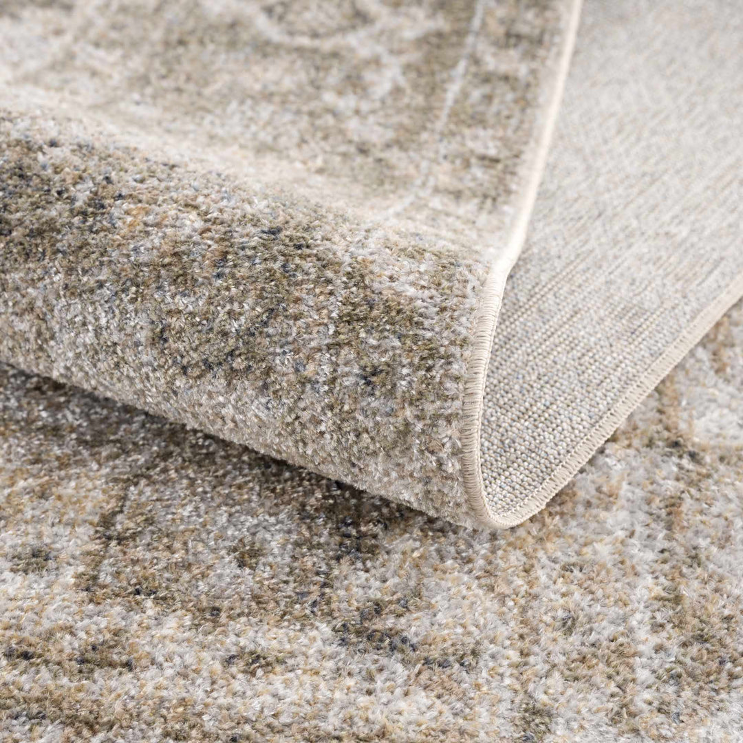 Silver, Gray and Brown Machine woven Traditional Machine washable area Rug - The Rug Decor