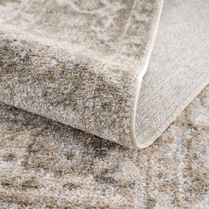 Silver, Gray and Brown Machine woven Traditional Machine washable area Rug - The Rug Decor