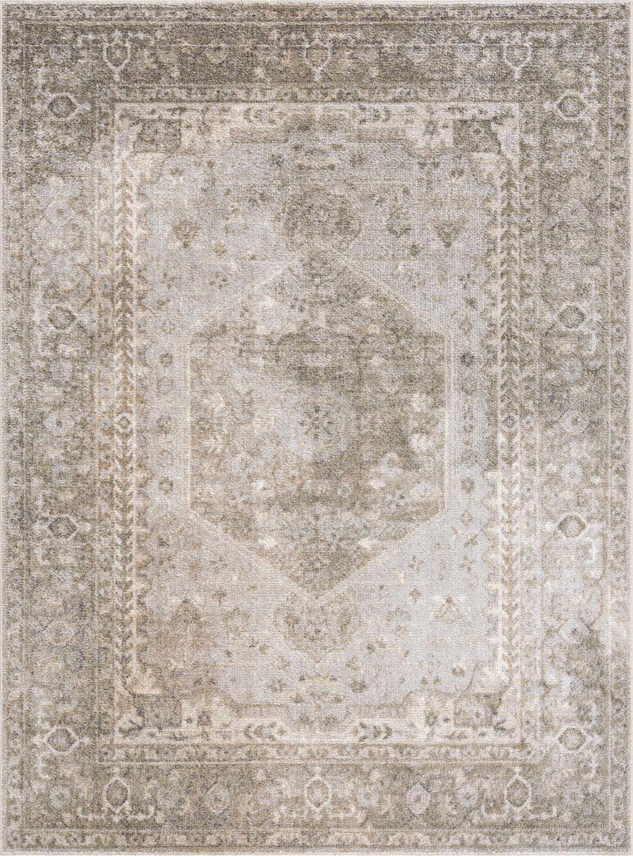 Silver, Gray and Brown Machine woven Traditional Machine washable area Rug - The Rug Decor