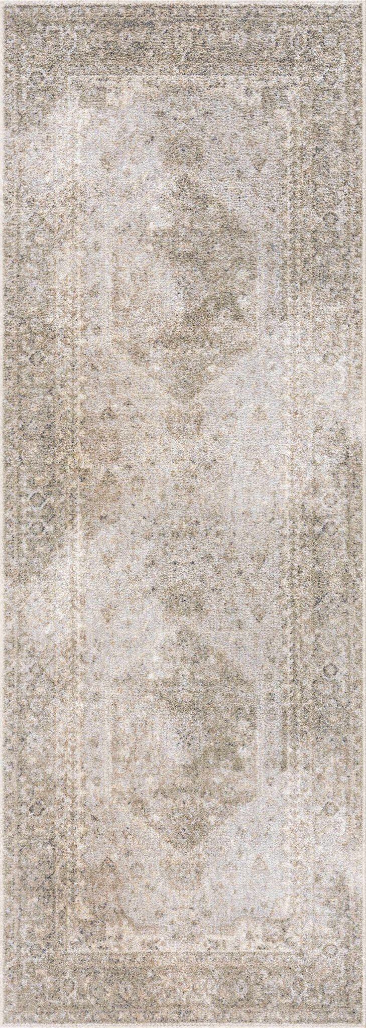 Silver, Gray and Brown Machine woven Traditional Machine washable area Rug - The Rug Decor
