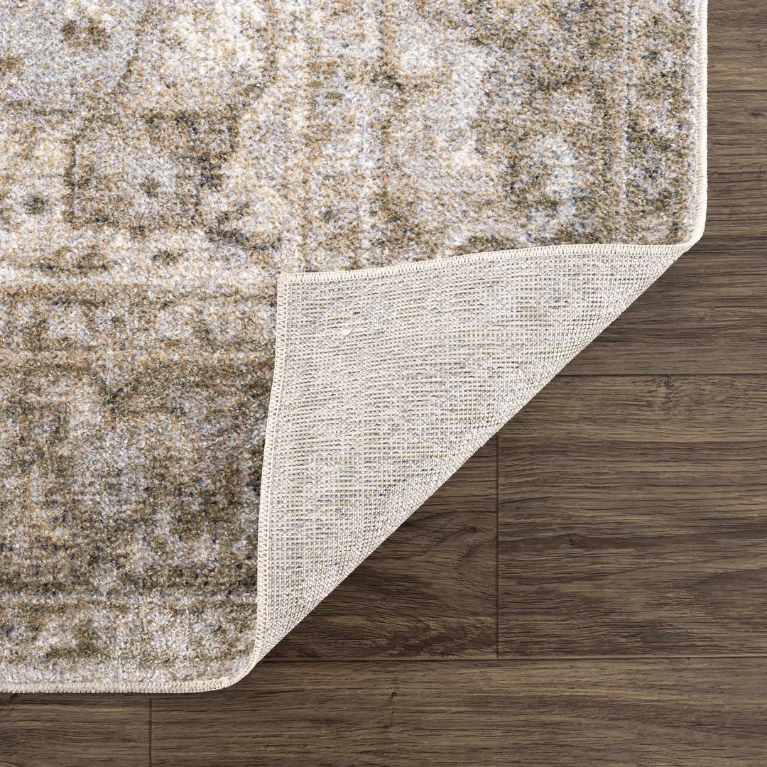 Silver, Gray and Brown Machine woven Traditional Machine washable area Rug - The Rug Decor