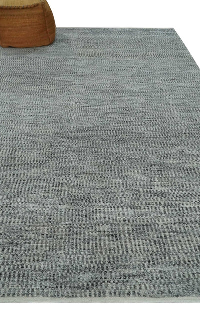 Silver, Gray and Charcoal Contemporary Hand knotted 6.6x10 wool Area Rug - The Rug Decor