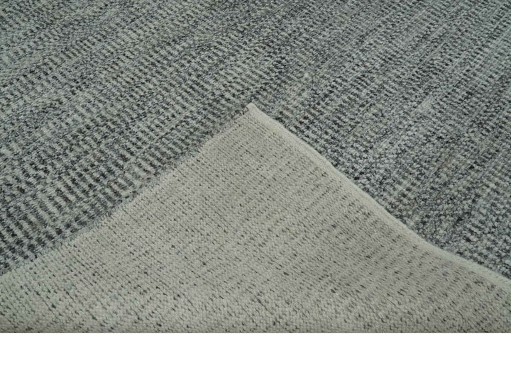 Silver, Gray and Charcoal Contemporary Hand knotted 6.6x10 wool Area Rug - The Rug Decor