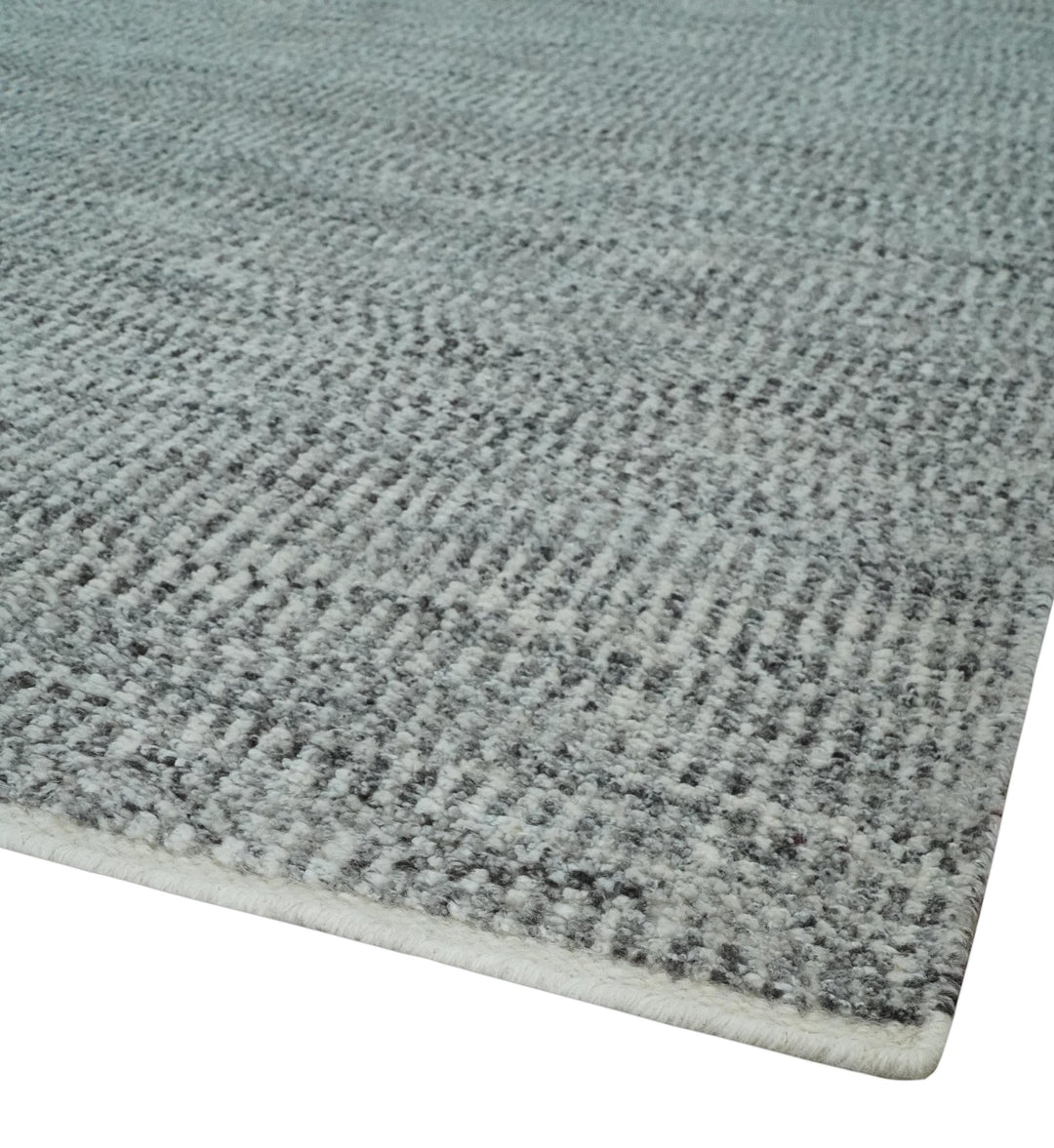 Silver, Gray and Charcoal Contemporary Hand knotted 6.6x10 wool Area Rug - The Rug Decor