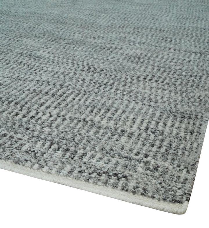 Silver, Gray and Charcoal Contemporary Hand knotted 6.6x10 wool Area Rug - The Rug Decor
