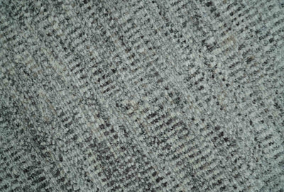 Silver, Gray and Charcoal Contemporary Hand knotted 6.6x10 wool Area Rug - The Rug Decor