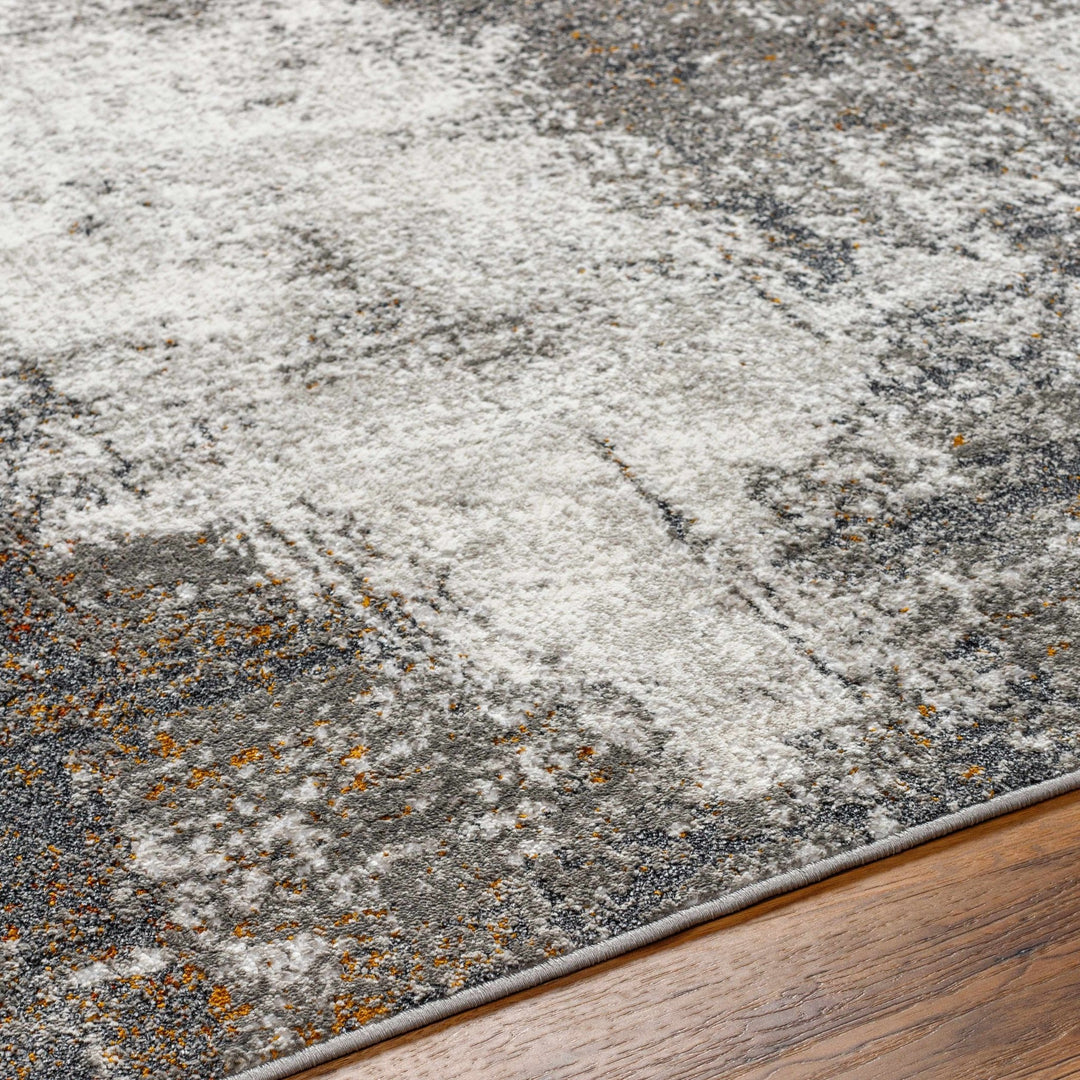 Silver, Gray, Charcoal and Gold Modern Area Rug - The Rug Decor