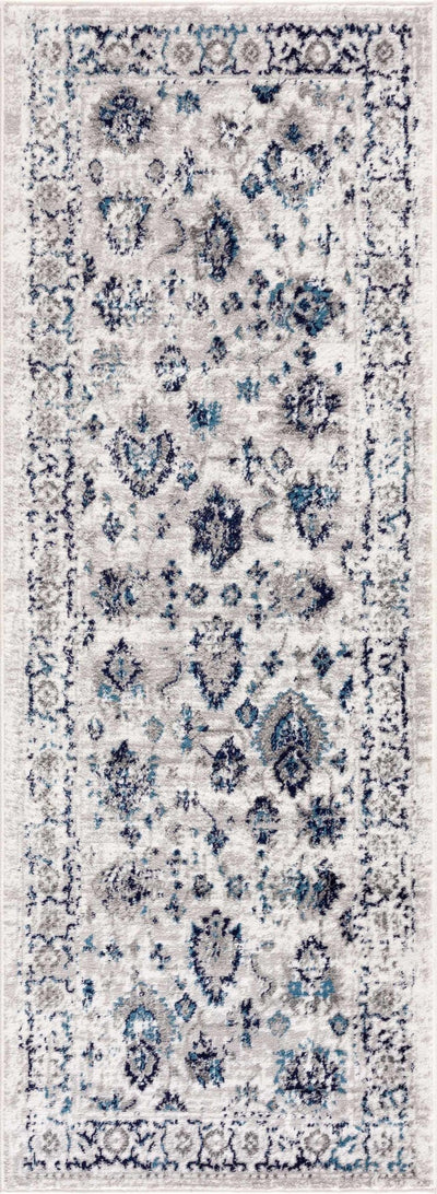 Silver, Gray, Teal and Charcoal Traditional Oushak Design Area Rug - The Rug Decor