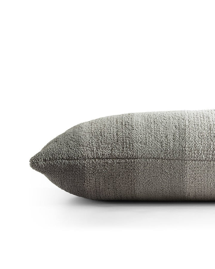 Simple and Elegant Granite and Marigold Striped Lumbar Pillow - The Rug Decor