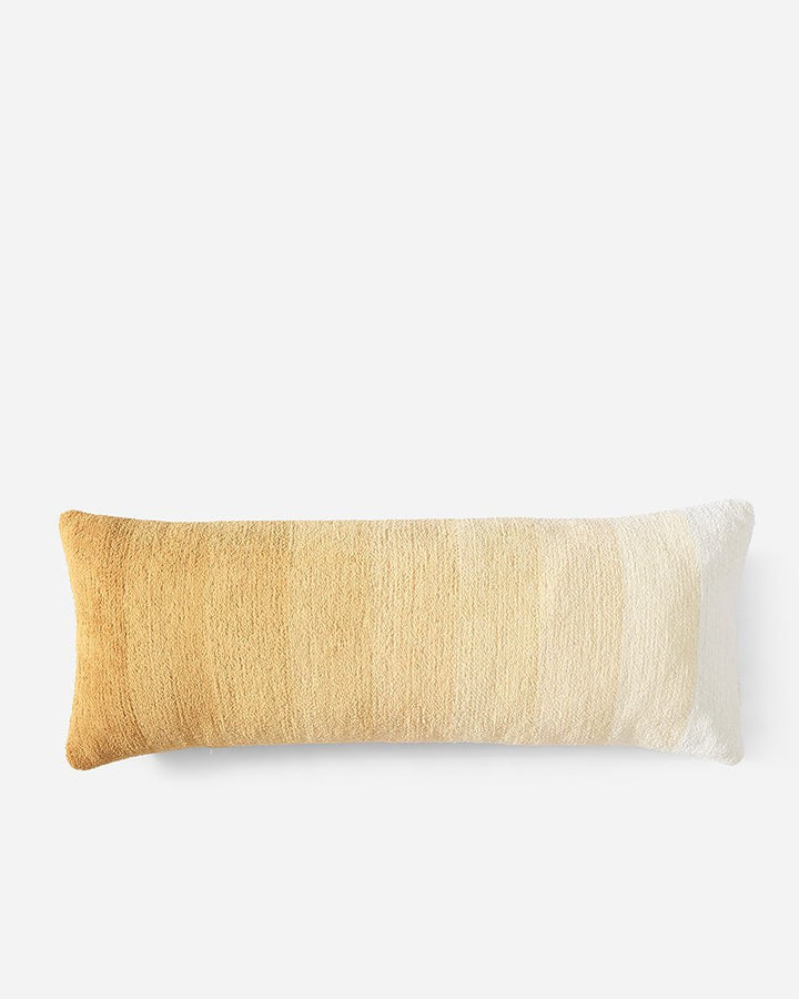Simple and Elegant Granite and Marigold Striped Lumbar Pillow - The Rug Decor