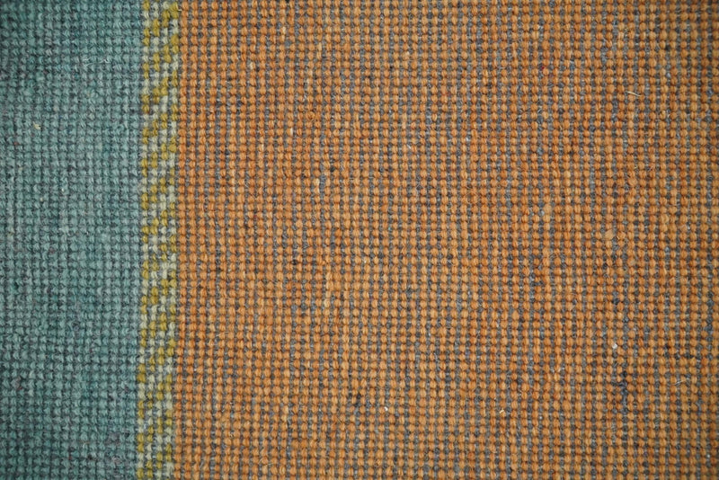 Small 1.5x2 Gold and Blue Wool Hand Knotted traditional Vintage Antique Southwestern Tribal Gabbeh | TRDCP355152 - The Rug Decor