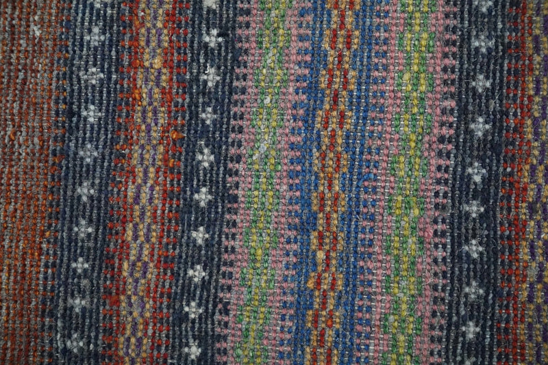 Small 1.5x2 Rust and Blue Wool Hand Knotted traditional Persian Vintage Antique Scandinavian Gabbeh Rug| TRDCP315152 - The Rug Decor