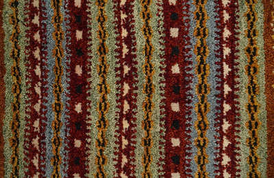 Small 1.5x2 Rust and Olive Wool Hand Knotted traditional Vintage Antique Southwestern Gabbeh Rug| TRDCP588152 - The Rug Decor