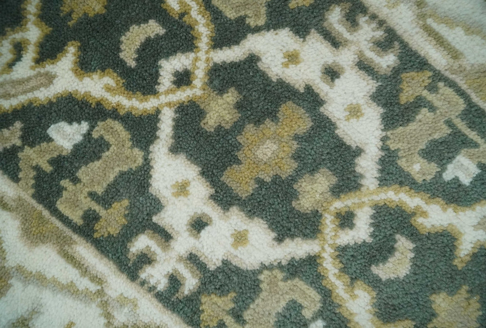 Small Entryway 2x3 Gray, Ivory and Beige Hand Knotted Oriental Oushak Wool Area Rug - The Rug Decor