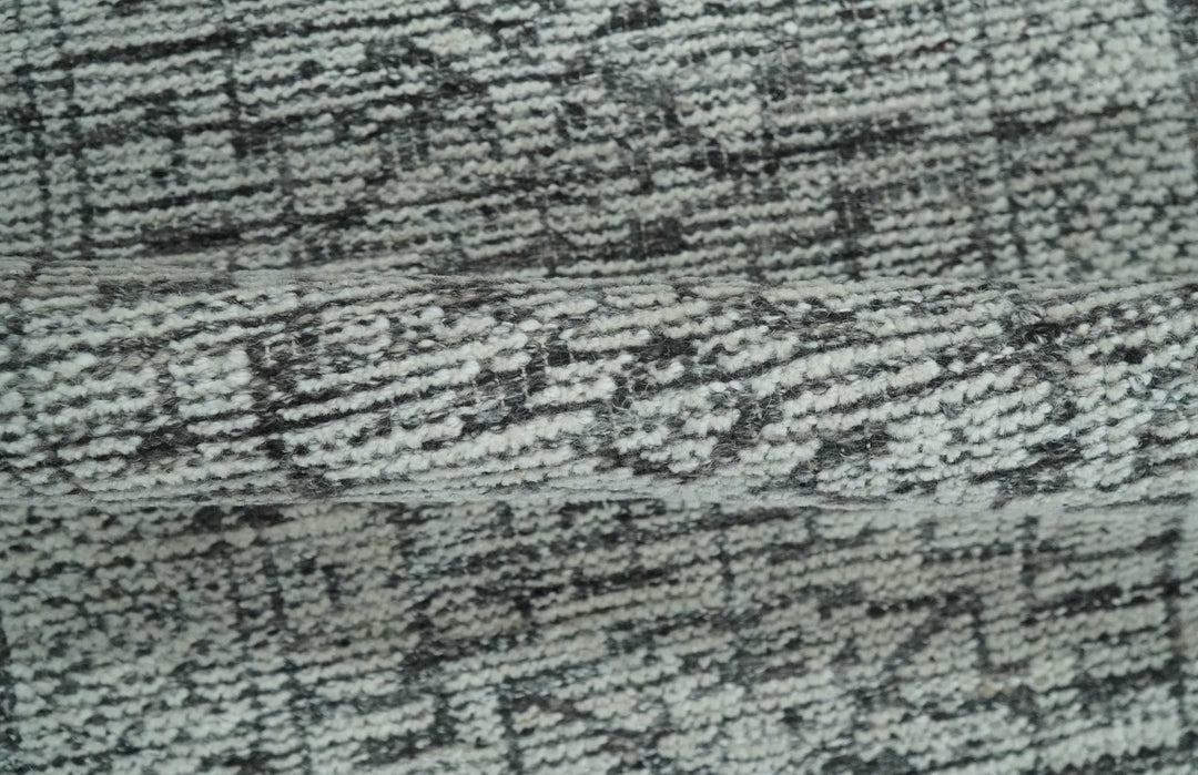 Small Entryway 2x3 Hand Knotted Ivory and Charcoal Tribal Conteporary Wool Rug - The Rug Decor
