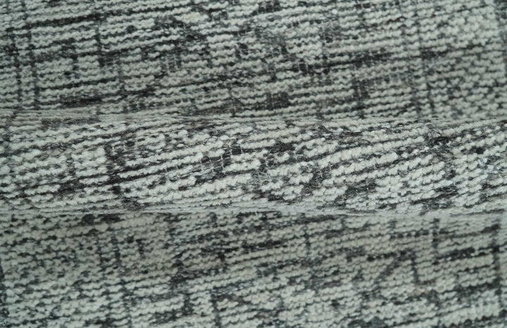 Small Entryway 2x3 Hand Knotted Ivory and Charcoal Tribal Conteporary Wool Rug - The Rug Decor