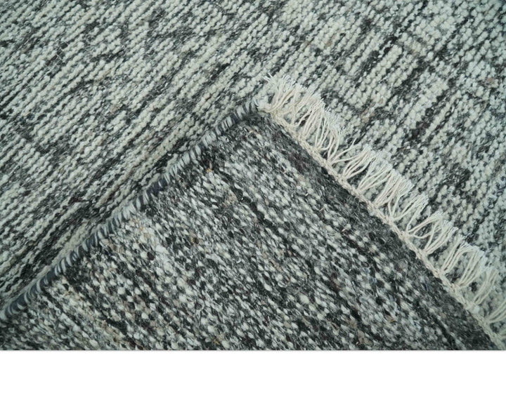Small Entryway 2x3 Hand Knotted Ivory and Charcoal Tribal Conteporary Wool Rug - The Rug Decor