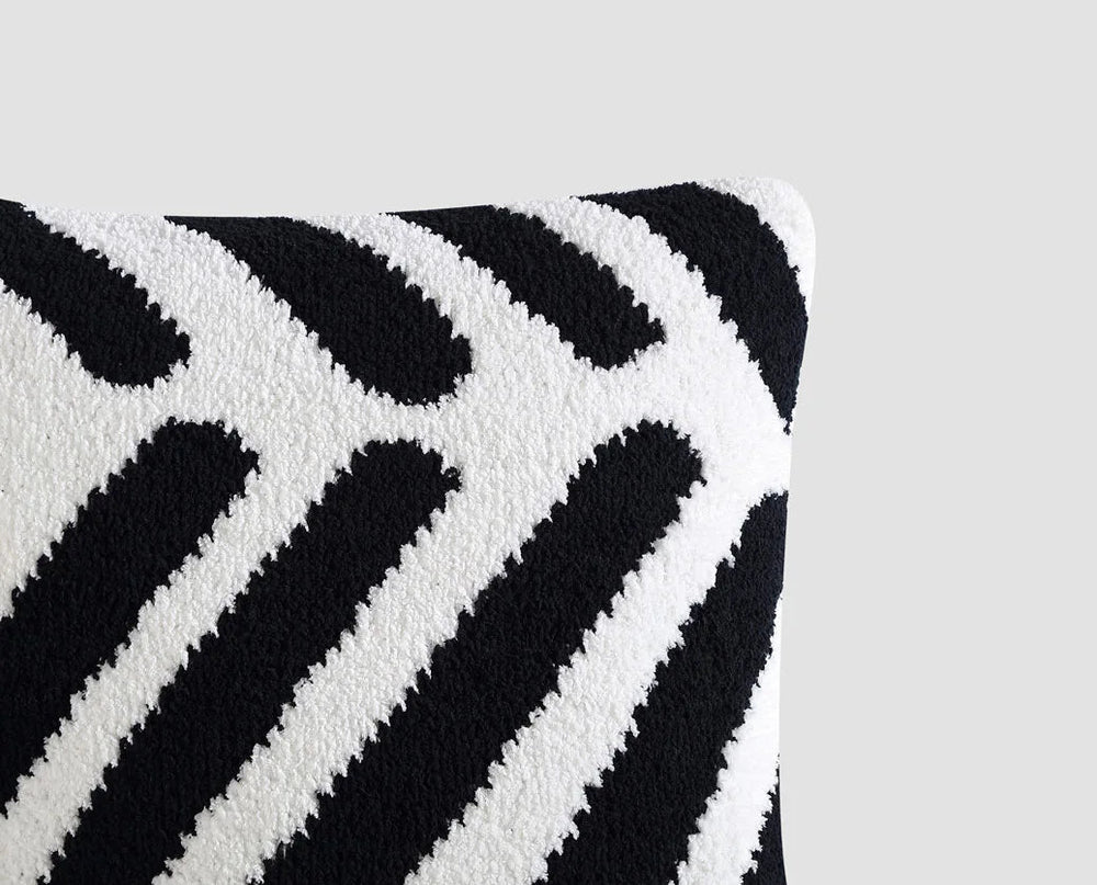 Soft And Comfy Black and White Chevron Tulum Throw Pillow - The Rug Decor
