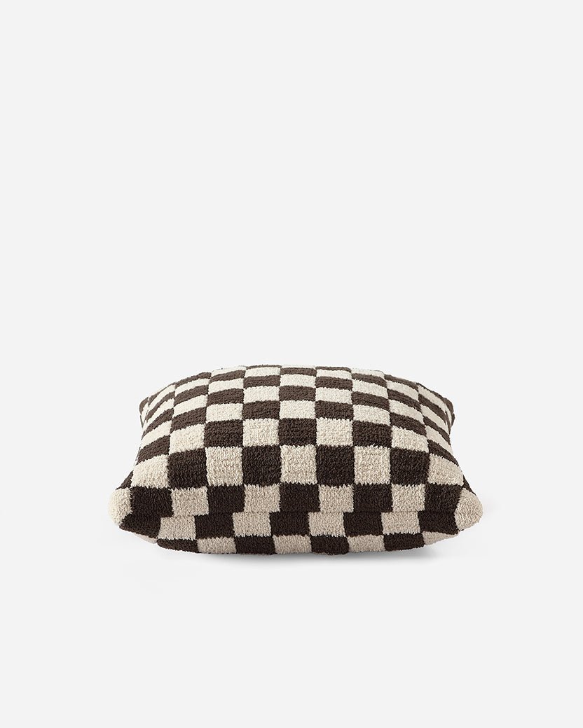 Soft and Comfy Mardi Gras and Midnight - Off White, Moss - Sahara Tan and Mocha - Sahara Tan Checkerboard Throw Pillow - The Rug Decor