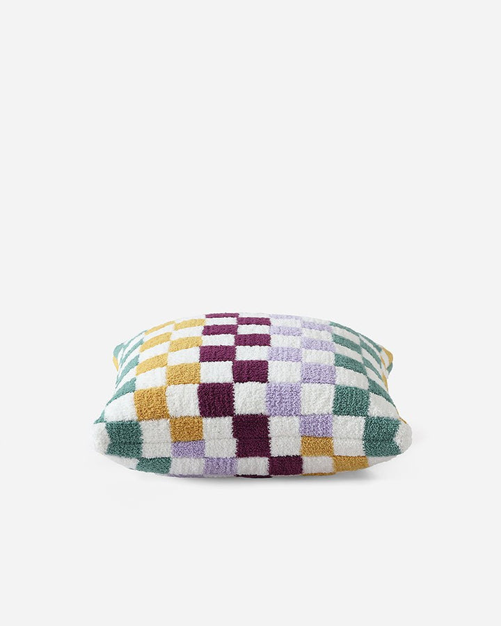 Soft and Comfy Mardi Gras and Midnight - Off White, Moss - Sahara Tan and Mocha - Sahara Tan Checkerboard Throw Pillow - The Rug Decor