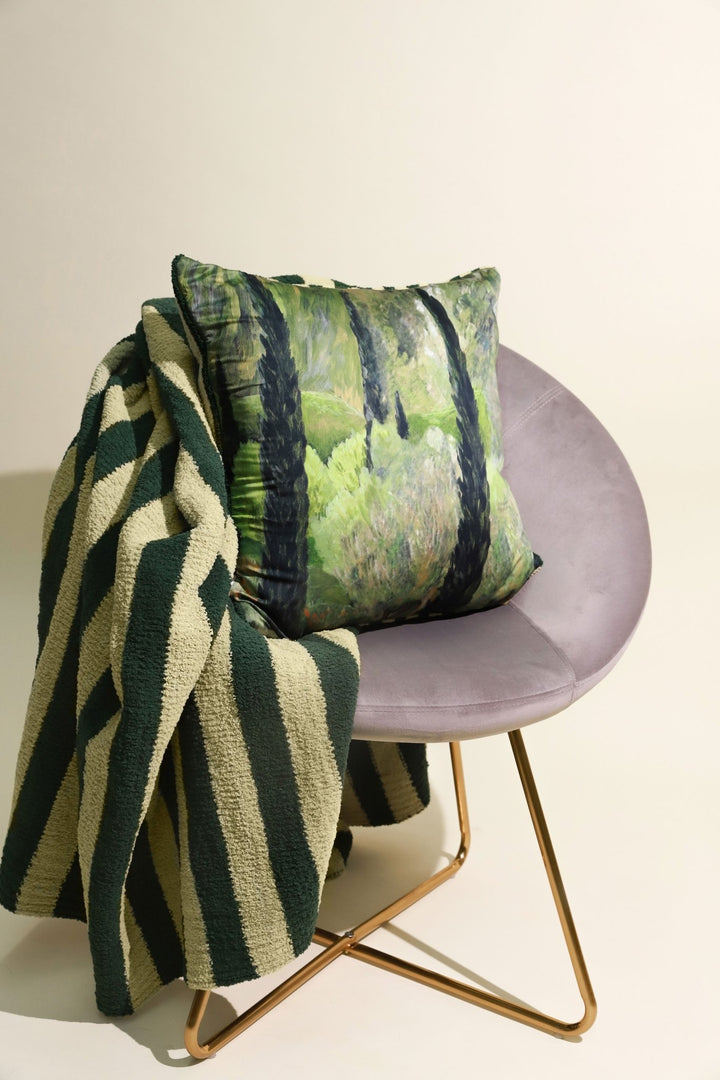 Soft and Cozy Cherry and Forest Striped Sunset Soiree Lightweight Throw - The Rug Decor