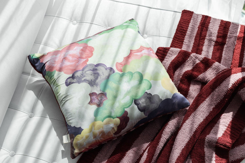 Soft and Cozy Jardin and Clouds Striped Sunset Soiree Throw Pillow - The Rug Decor