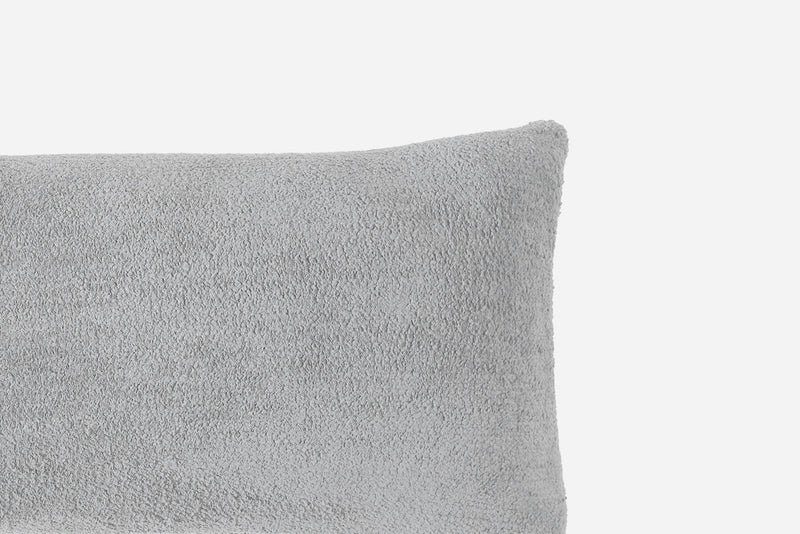 Soft and Stylish Solid Cloud Gray, Taupe, Midnight and Clear White Snug Lumbar Pillow - The Rug Decor