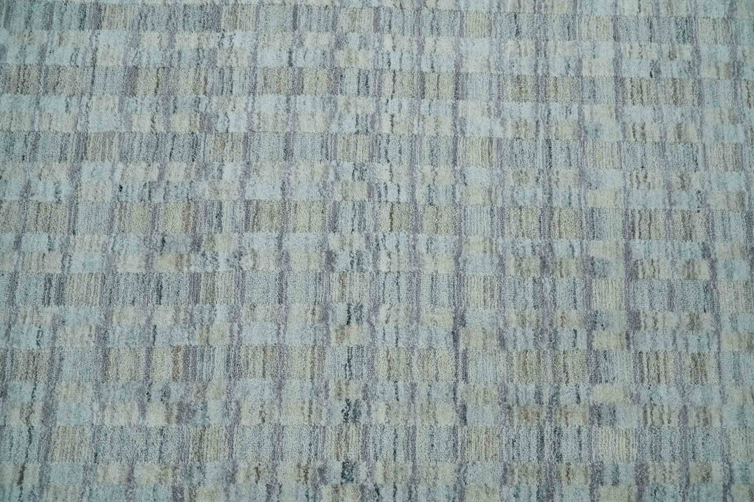 Solid 8x10 Hand Made Camel, Silver and Brown Scandinavian Blended Wool Flatwoven Area Rug | KE35 - The Rug Decor